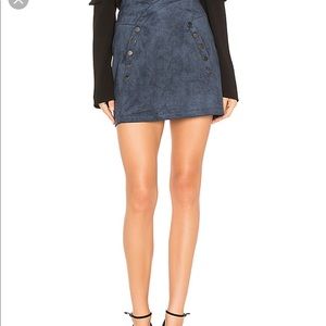 BCBG Maxazria blue suede mini skirt